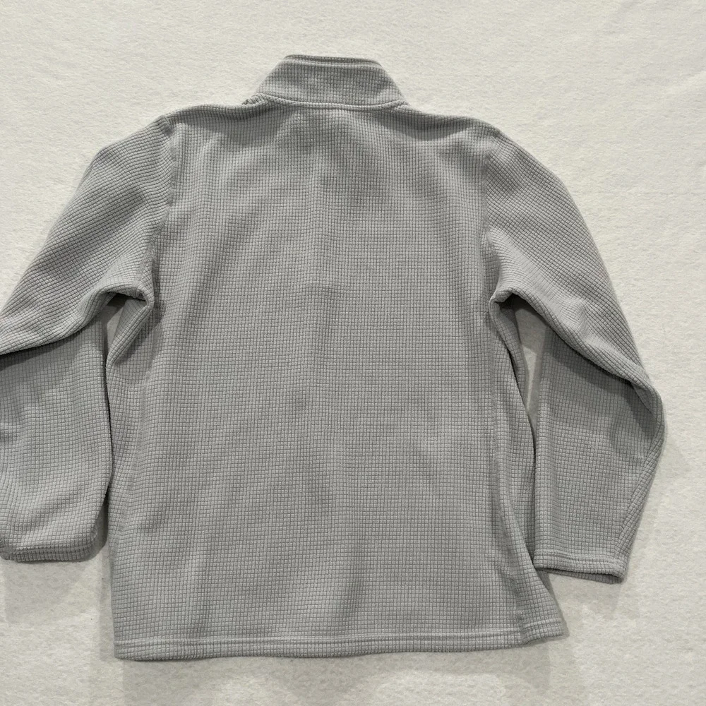 Orvis Sweater Mens XLarge Gray 1/4 Zip Trout Bum Waffle Knit Pullover Casual